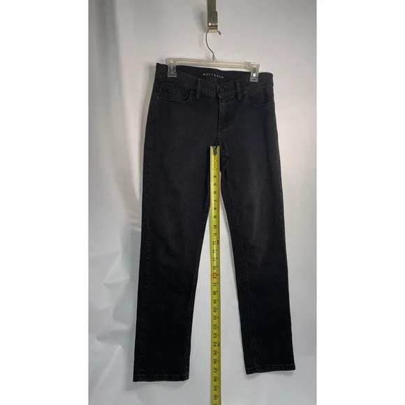 Mott & Bow Black Denim Jeans Women's Size W 26 L 28 Boyfriend Charcoal Stretch - Picture 8 of 9